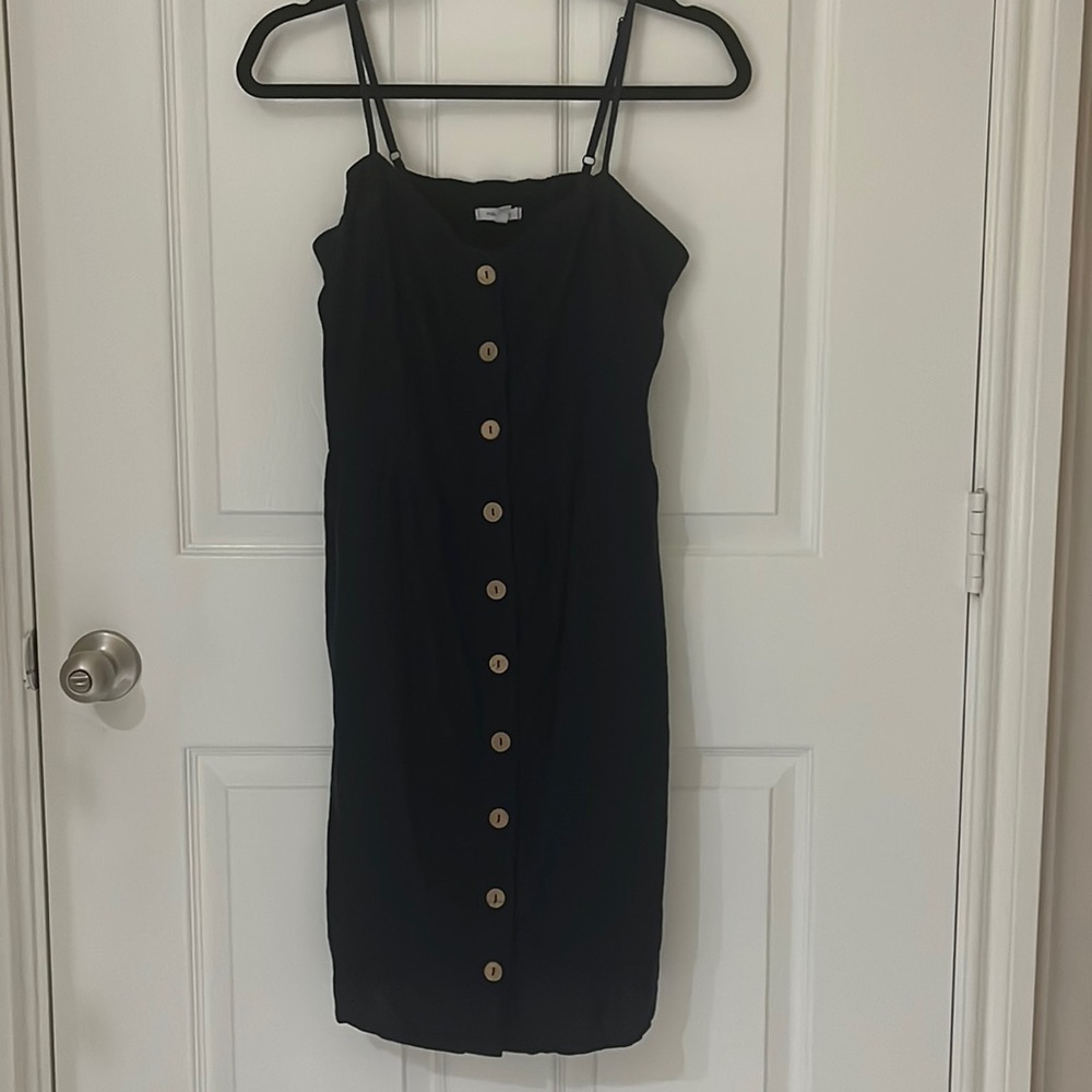 Navy Button Dress w Pockets!